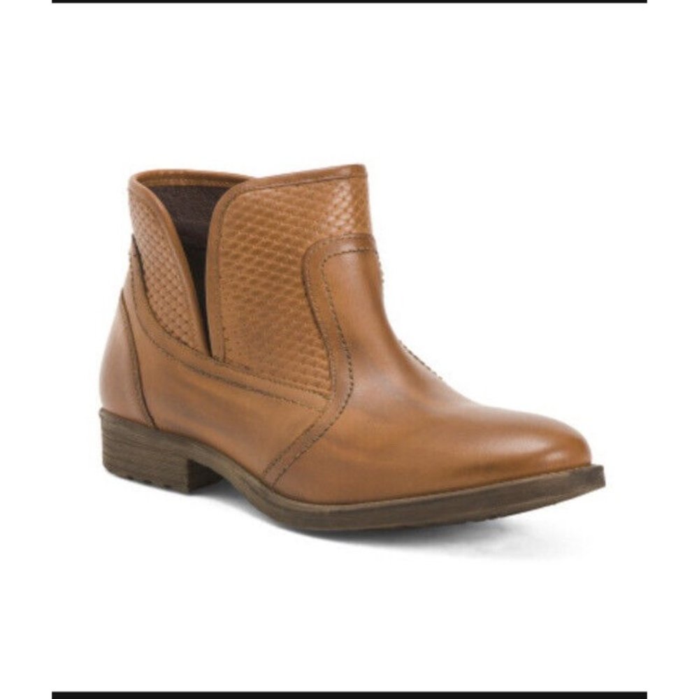 NIB Sz 7.5 Roan by Bed Stu Gossip Tan Napa Leather‎ Brown Ankle Boots